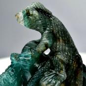 Grandidiérite 205.60 CTS Sculpture Iguane Lubrique