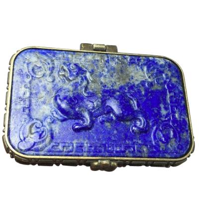 Lapis Lazuli et Corne Boite à Bijoux 420.50 CTS